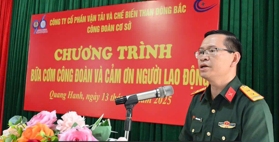 Công ty cổ phần Vận tải và chế biến than Đông Bắc tổ chức Chương trình Bữa cơm Công đoàn năm 2025